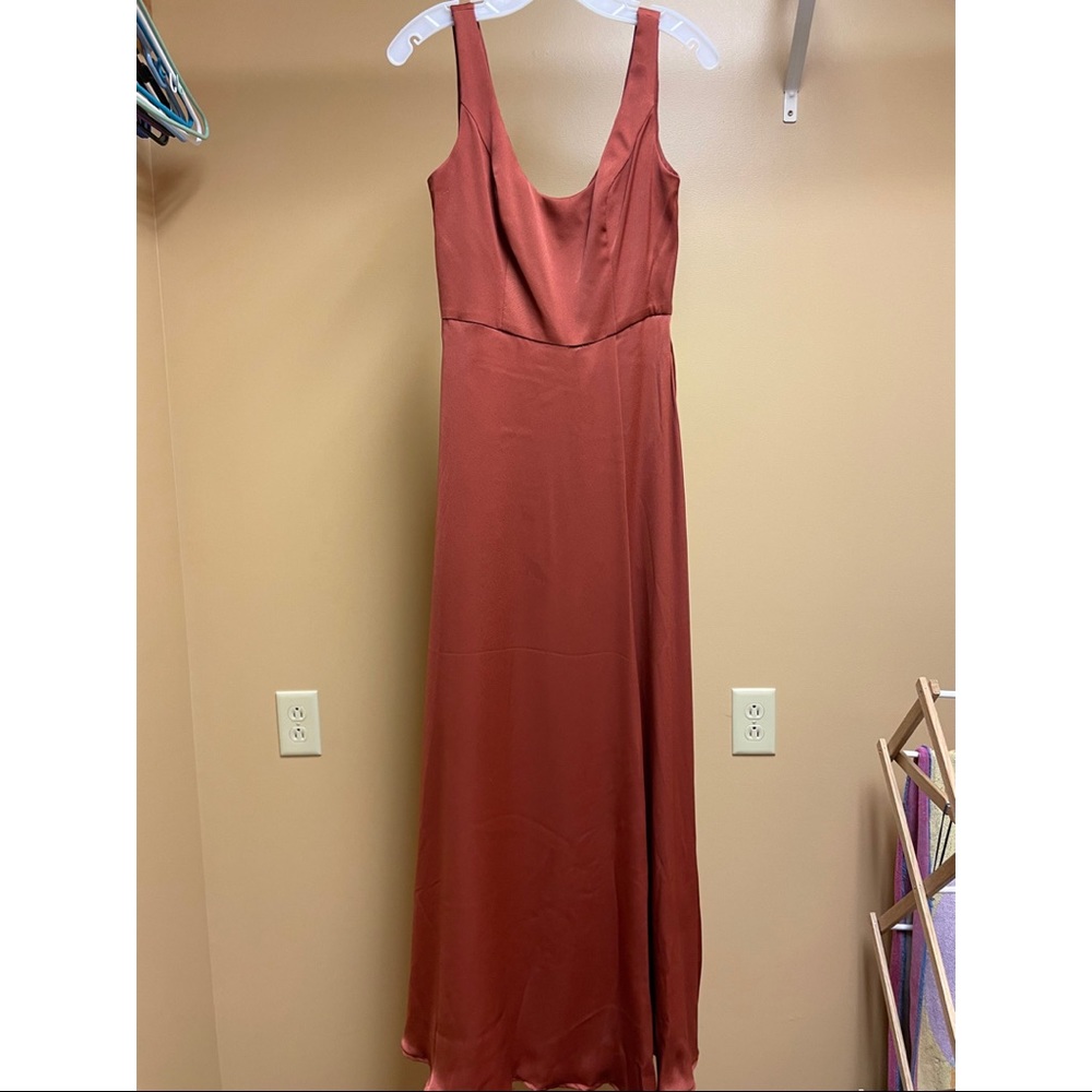 Satin bridesmaid dress from David’s bridal - color cinnamon, size 8